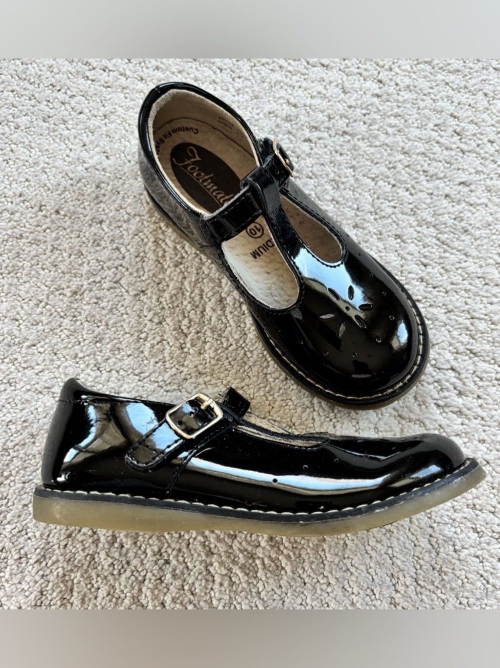 Footmates Black Patent Mary Jane Kids Shoes